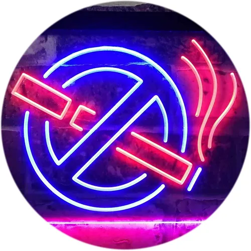 Miniatura 11 de ADVPRO No Smoking Non Smoke Warning Shop Restaurant Dual Color LED Neon Sign Blue & Red 12" x 8.5" st6s32-i3189-br