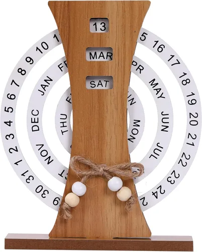 Miniatura 7 de Calendario de bloques para escritorio, bloques de visualización de fecha de mes de madera para profesores, estudiantes, aula, decoración rústica
