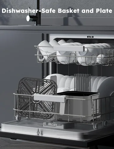 Miniatura 7 de Nuwave Brio Plus - Freidora de aire de 8 cuartos, sin PFAS, nueva y mejorada, pantalla táctil digital, pantalla blanca fría, 50°F~400°F en Gris