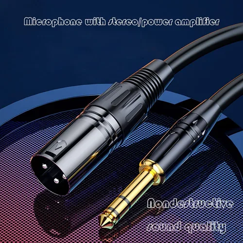 Miniatura 6 de Cable XLR a TRS de 1/4 de pulgada, cable de interconexión equilibrado de 19.68 pulgadas con conductores de cobre puro