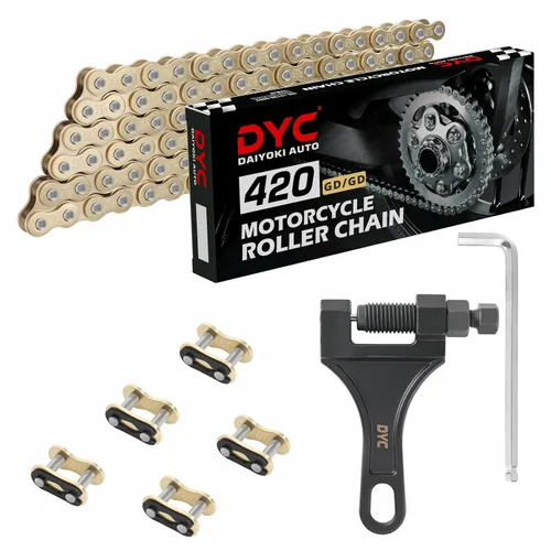 Miniatura 7 de DYC 420 - Cadena de motocicleta 132 eslabones para 50 70 90 110 125 196 212cc Coleman SSR TaoTao Coolster Apollo Baja Kazuma Chinese ATV, cadena 420