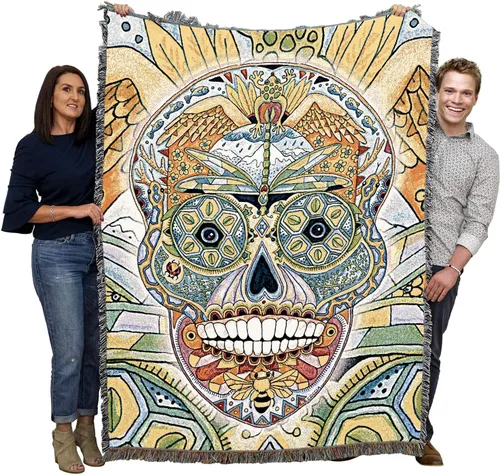 Miniatura 23 de Pure Country Weavers Sue Coccia - Manta de ovejas de cuerno grande, tótem de espíritus animales, manta de regalo tejida de algodón, fabricada