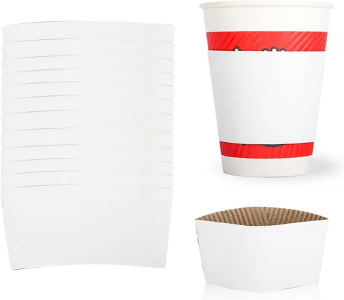 Miniatura 20 de zsccxq Fundas desechables para taza de café, papel kraft corrugado, fundas protectoras aisladas para tazas de café, expreso para bebidas calientes