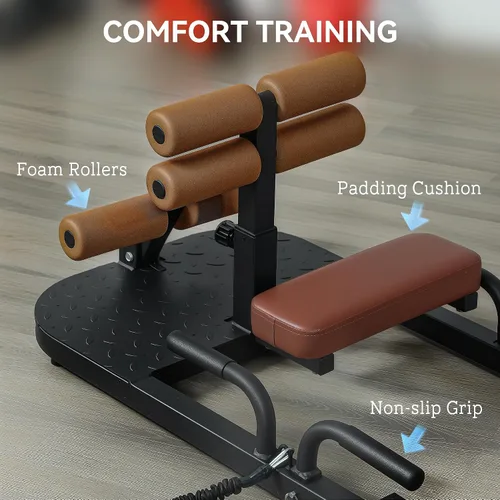 Miniatura 6 de Soozier - Máquina plegable de sentadillas sissy, máquina de empuje de cadera con soporte para flexiones y ruedas, equipo multiusos de entrenamiento