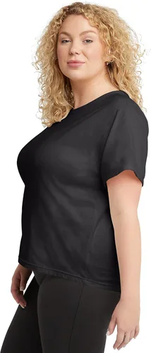 Miniatura 3 de Hanes Camiseta de algodón Originals, camisetas de talla grande para mujer, cuello redondo clásico