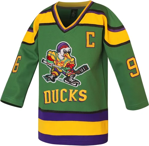 Camiseta juvenil Mighty Ducks Charlie Conway #96 Adam Banks #99 de la película de hockey sobre hielo para niños