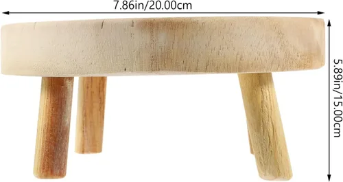 Miniatura 8 de Kichvoe Taburete elevador de planta de pedestal de madera estable para decoración interior y exterior