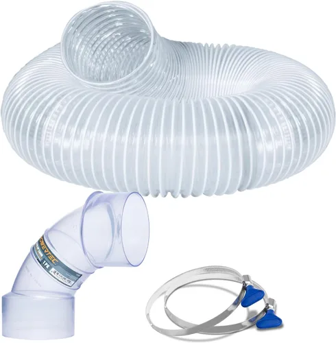 Miniatura 8 de POWERTEC Tubo de PVC transparente de 4 x 36 pulgadas de largo, 4 tubos de plástico rígido, tubo redondo compatible con accesorios de recolección