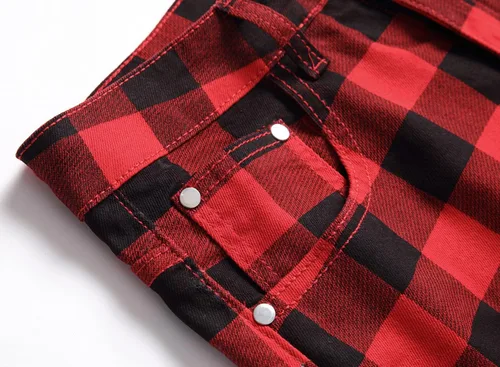 Miniatura 196 de Baylvn - Pantalones de mezclilla entallados y estampados para hombre con corte recto
