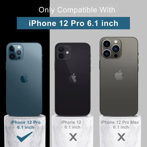Miniatura 7 de DEENAKIN Funda compatible con iPhone 12 Pro con protector de pantalla, silicona sedosa, funda mejorada para cámara, probada en caídas de 16 pies