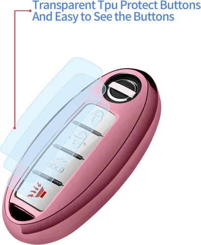 Miniatura 4 de Compatible con Funda para Llavero Nissan con Llavero de Cuero, Protección de TPU Suave, Funda de Llave para Altima Maxima Rogue Armada Pathfinder