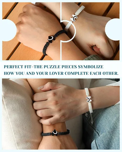 Miniatura 2 de UNGENT THEM You Are My Missing Piece of The Puzzle – Pulseras para parejas, aniversario, Navidad, I Love You, regalos más dulces del día de San
