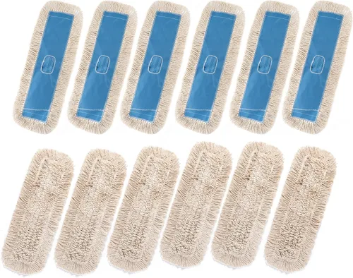Miniatura 57 de Matthew Cleaning - Cabezales de repuesto lavables de algodón de resistencia industrial de 24 pulgadas para uso residencial y comercial, ajuste a Azul