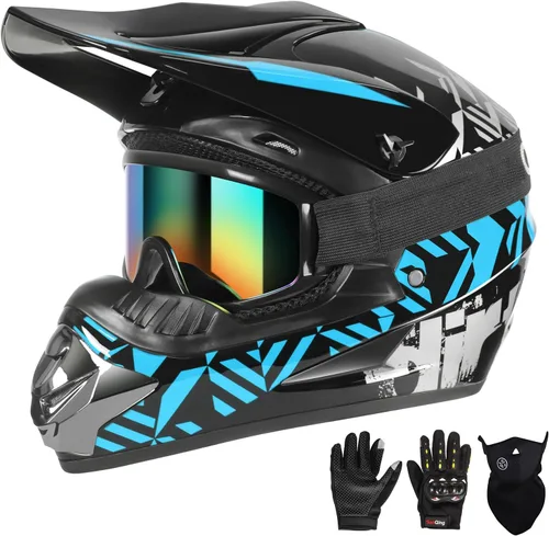 Miniatura 9 de SPARK Casco de motocross juvenil certificado por DOT, cascos de motocross para niños, cara completa, ligero y transpirable para bicicleta eléctrica