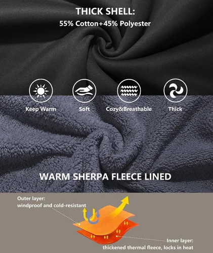 Miniatura 40 de GEEK LIGHTING Sudadera con capucha y cremallera para hombre, forro polar, chaqueta gruesa con capucha para invierno, cálida sudadera atlética
