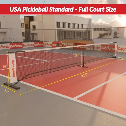 Miniatura 3 de Sistema de Red de Pickleball Portátil Reboundia - Red de Pickleball de Tamaño Reglamentario Oficial para Uso en Exteriores e Interiores, Redes