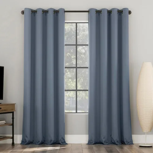 Miniatura 33 de Sun Zero Nordic - Juego de 2 paneles de cortinas con ojales de grado teatral extremo 100% opacas, 104" x 96" (2* 52" x 96"), cortinas opacas blanco