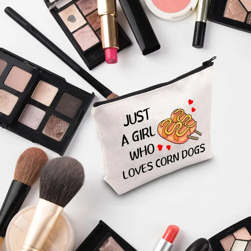 Miniatura 5 de G2TUP Bolsa de maquillaje para perros de maíz, regalo para amantes de los perros de maíz, bolsa de cosméticos Corndog, regalo para amantes