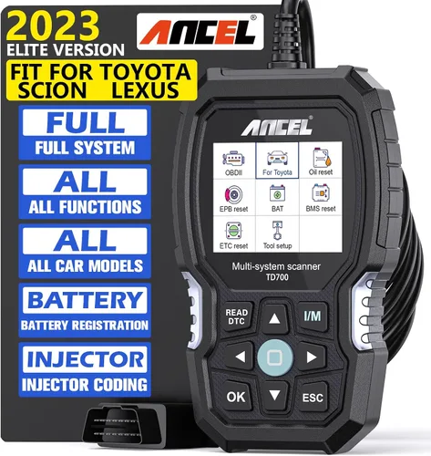 Miniatura 2 de ANCEL TD700 All System OBD2 escáner compatible con Toyota Lexus Scion con funda protectora ANCEL