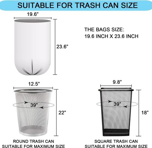 Miniatura 2 de SOSOHOME Bolsas de basura de 6 galones, bolsas de basura pequeñas, se adaptan a contenedores de 5 a 6 galones, revestimientos de basura