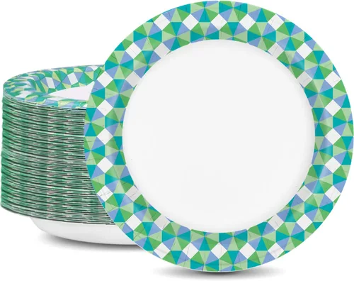 Platos de papel Charmount al por mayor, platos de papel grandes de 10 pulgadas, 100 piezas de platos de papel desechables, platos de papel azules