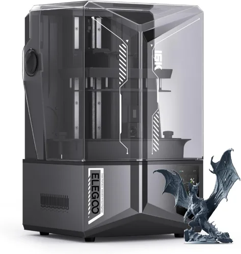 ELEGOO Saturn 4 Ultra 16K Resina 3D Impresora 3D con 10" 16K Mono LCD y tapa abatible, calentamiento inteligente del tanque a 86.0 °F, impresión de