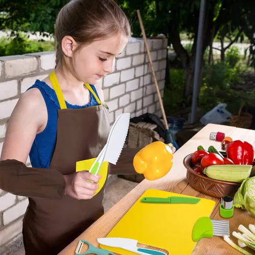 Miniatura 7 de 14 piezas de juego de cuchillos para niños pequeños, juego de cuchillos para niños incluye cuchillo seguro para niños de madera, cuchillo para niños