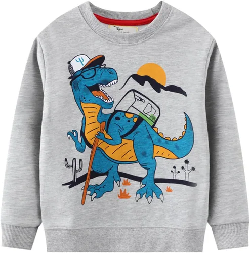 Miniatura 3 de LOKTARC Paquete de 2 sudaderas para niños pequeños con estampado de manga larga y cuello redondo
