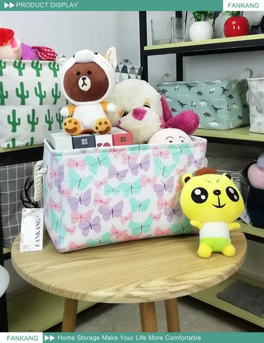 Miniatura 4 de Cesta rectangular de tela con estampado de dinosaurios para almacenamiento de guardería, cesta de almacenamiento, bolsa de libros, cestas de regalo