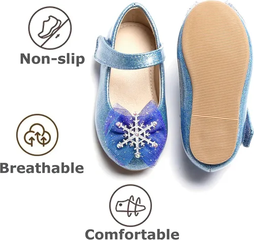 Miniatura 5 de THEE BRON Zapatos de vestir para niñas pequeñas, zapatos planos de ballet Mary Jane, zapatos de fiesta de princesa