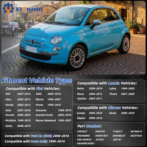 Miniatura 2 de 2993927 Tapa del depósito de combustible, tapa de depósito de combustible con bloqueo compatible con Fiat 500 500C 2009-2016, Citroen 2016, Ford Ka