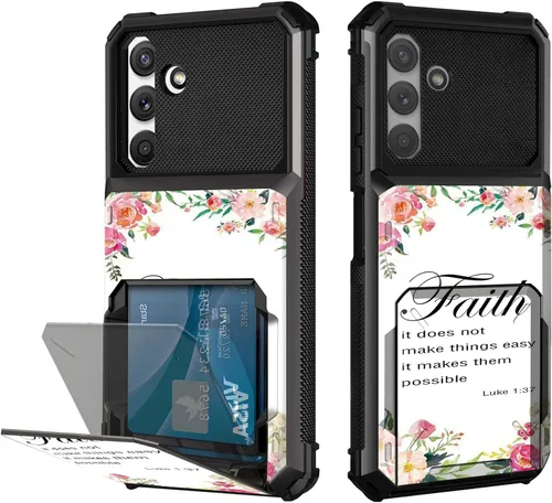 Rossy Funda para Samsung A14 5G, funda tipo cartera para Galaxy A14 5G, con soporte para tarjetas de crédito, ranuras ocultas, tapa abatible 1-37,