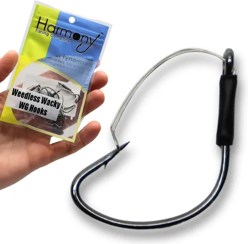 Harmony Fishing - Razor Series Wacky Weedless WG Hooks - Los mejores anzuelos de pesca de lubina para The Wacky Rig y Neko Rig