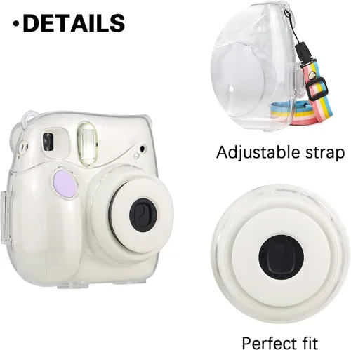 Miniatura 5 de Rieibi Funda para cámara instantánea Fujifilm Mini 7+, funda protectora de PP con correa de hombro extraíble