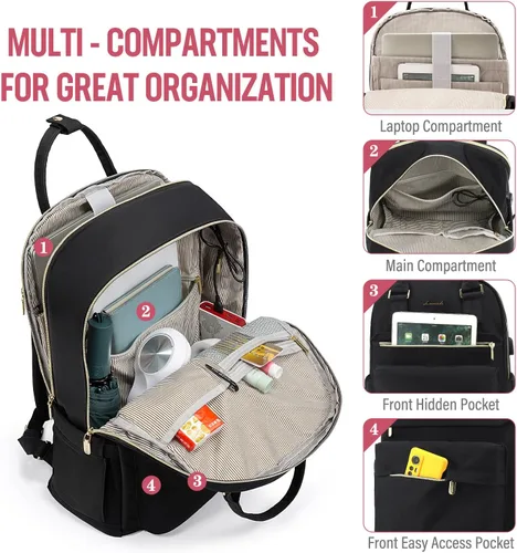 Miniatura 2 de LOVEVOOK - Mochila de computadora portátil para mujeres y niñas, mochila de 15.6 pulgadas impermeable para estudiantes, mochila escolar linda, bolsa