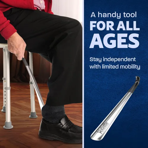 Miniatura 6 de Velette Metal Shoe Horn - Shoe Horns for Seniors, Men, Women and Kids - Shoehorn Helper for Boots and Shoes