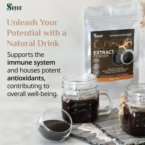 Miniatura 3 de Polvo extracto hongo chaga siberiano. Súper antioxidante, ayuda al sistema inmune., 2 onza, 1 Extracto de Chaga