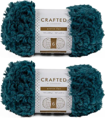 Miniatura 9 de Crafted By Catherine Ovillo de piel sintética para alta costura – Paquete de 2 (54 yardas cada madeja), Aqua Couture, calibre 6 súper voluminoso
