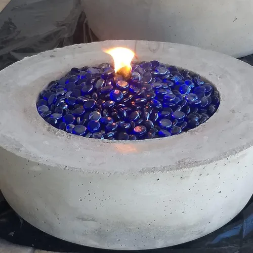 Miniatura 6 de [18 libras] Cuentas de vidrio para fuego, gotas de vidrio, cuentas planas de vidrio para fogata de gas, chimenea, brillo azul cobalto, gemas