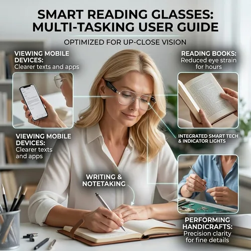 Miniatura 6 de Gafas inteligentes con Bluetooth 5.4 Gafas de sol polarizadas para lectura Lente fotocromática Bluetooth con control de voz táctil