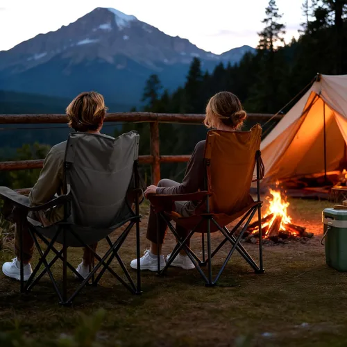 Miniatura 7 de TIMBER RIDGE Silla de campamento plegable de gran tamaño para adultos, soporta 550 libras resistente con portavasos bolsillo lateral