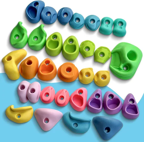 Miniatura 2 de 36 PCS Agarres de Escalada en Roca para Niños, Agarres de Pared de Escalada en Roca Kit de Pared de Rocas de Escalada para Conjunto