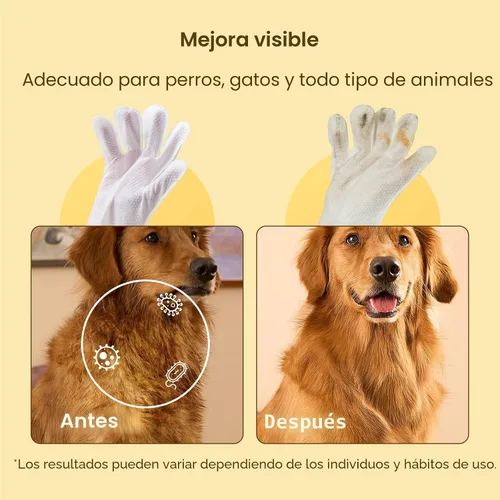 Miniatura 4 de HICC PET Toallitas desodorizantes de limpieza para perros y gatos, hipoalergénicas, hidratantes y nutritivas para guantes de aseo de mascotas