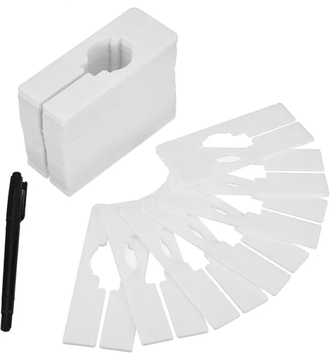 Miniatura 5 de Blulu Paquete de 50 divisores rectangulares para armario con rotulador, divisores blancos para colgar ropa, escribir y reutilizables para clasificar
