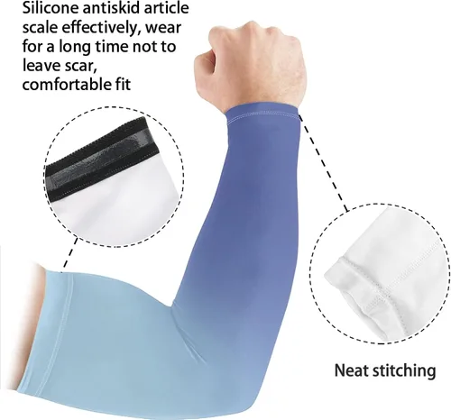 Miniatura 5 de CLOHOMIN Mangas de brazo para hombres y mujeres elásticas para cubrir tatuajes, manga deportiva refrescante para correr, ciclismo, baloncesto, fútbol
