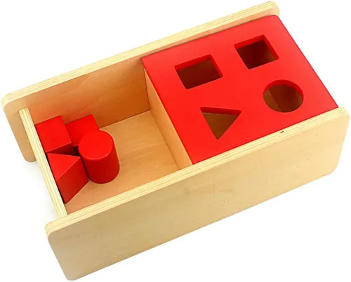 Miniatura 2 de DANNI Montessori Baby Imbucare - Caja con tapa abatible, 4 formas, aprendizaje de madera, educativo, preescolar, entrenamiento para niños, juguete