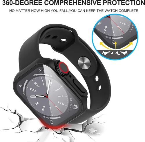 Miniatura 5 de Suoman para Apple Watch Protector de Pantalla de Vidrio Templado de 40 mm, [Aspecto Ultra] Funda Protectora Dura de PC para Todo el Contorno