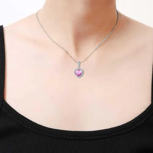 Miniatura 6 de KunBead Colgantes de enero a diciembre con piedra natal de amor y corazón compatibles con collar de pulsera Pandora