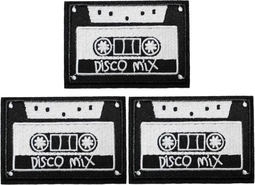 Miniatura 8 de U-Sky Parches bordados para coser o planchar Discos de vinilo y auriculares Diseño temático musical Retro amantes de la música DJs entusiastas