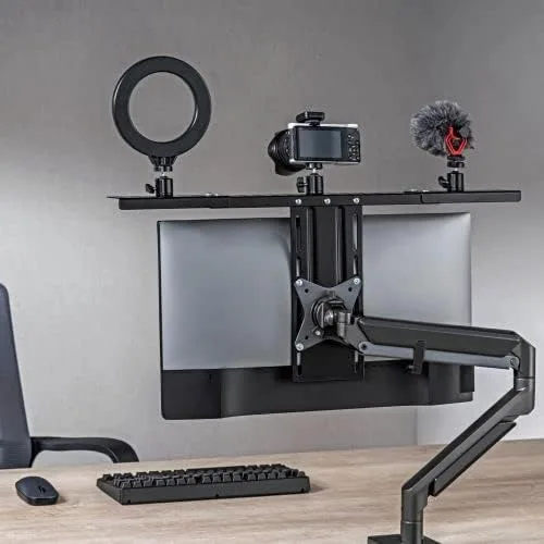 Miniatura 3 de Mount Plus MDS12-3 - Estante ancho todo en uno compatible con VESA para organizador de dispositivos, perfecto para reuniones en línea y transmisión